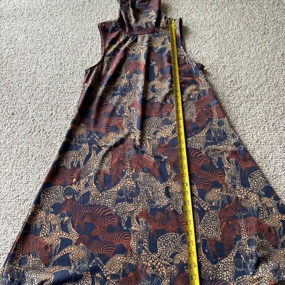 Julie Brown Safari Animal Print Trapeze Dress | M | Sleeveless | Giraffes - Picture 7 of 7